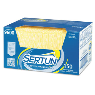 Sertun™ Color-Changing Rechargeable Sanitizer Towels, Yellow/White/Blue, 13.5x18, 150/Ct (ITW9600)