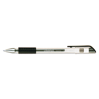 Universal® Comfort Grip Gel Pen, Stick, Medium 0.7 mm, Black Ink, Clear Barrel, Dozen (UNV39510)