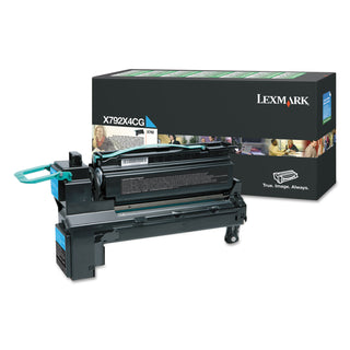 Lexmark™ X792X4CG (X792) Return Program Extra High-Yield Toner, 20000 Page-Yield, Cyan (3121AB)