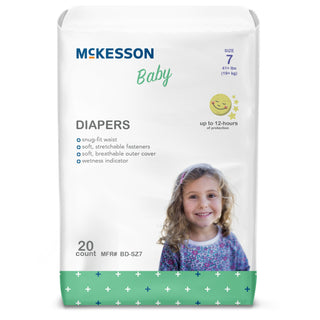 McKesson Unisex Baby Diaper Size 7 Disposable Heavy Absorbency (1144480_BG)