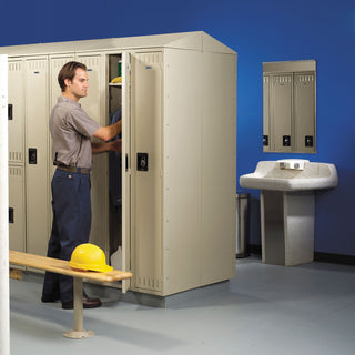 Tennsco Double Tier Locker, Single Stack, 12w x 18d x 72h, Medium Gray (TNNDTS121836AMG)