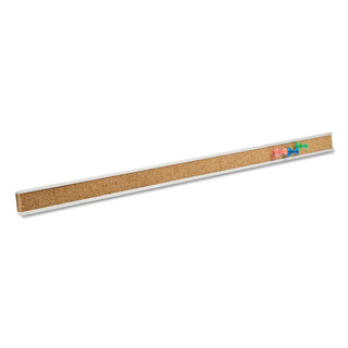 Quartet® Bulletin Bar I Natural Cork Bulletin, 18 x 1, Brown, Silver Aluminum Frame (QRT2003)