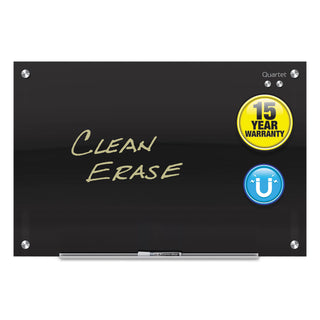 Quartet® Infinity Black Glass Magnetic Marker Board, 72 x 48 (QRTG7248B)