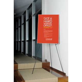 Universal® Instant Setup Foldaway Easel, Adjusts 15" to 61" High, Steel, Black (UNV43029)