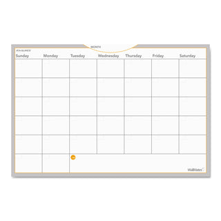 AT-A-GLANCE® WallMates Self-Adhesive Dry Erase Monthly Planning Surfaces, 36 x 24, White/Gray/Orange Sheets, Undated (AAGAW602028)