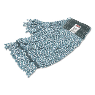 Rubbermaid® Commercial Web Foot String Mop Heads, Microfiber, Green, Medium, 5-in. Green Headband, 6/CT (RCPA85206GRE)