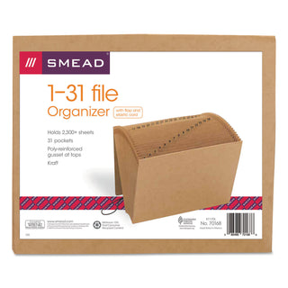 Smead™ Indexed Expanding Kraft Files, 31 Sections, 1/31-Cut Tab, Letter Size, Kraft (SMD70168)