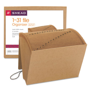 Smead™ Indexed Expanding Kraft Files, 31 Sections, 1/31-Cut Tab, Letter Size, Kraft (SMD70168)