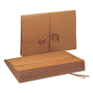 Smead™ Redrope Expanding Wallets w/ Cloth-Tie, 5.25" Expansion, 1 Section, Legal Size, Redrope (SMD71075)