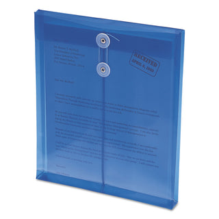 Smead™ Poly String & Button Interoffice Envelopes, String & Button Closure, 9.75 x 11.63, Transparent Blue, 5/Pack (SMD89542)