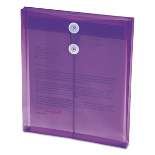 Smead™ Poly String & Button Interoffice Envelopes, String & Button Closure, 9.75 x 11.63, Transparent Purple, 5/Pack (SMD89544)