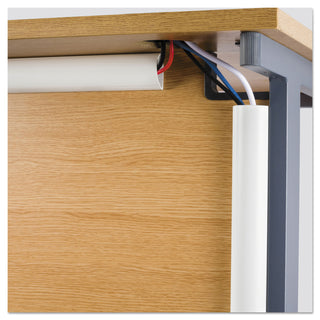 D-Line® Decorative Mini Cord Cover, 60" x 1.25" x 0.5" Covers, White (DLNR5FT3015W)