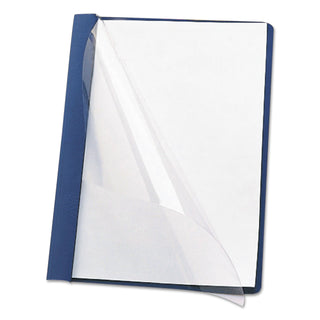 Smead™ Poly Report Cover, Tang Clip, Letter, 1/2" Capacity, Clear/Dark Blue, 25/Box (SMD87455)
