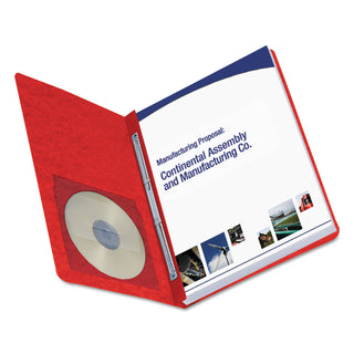 Smead™ Side Opening Press Guard Report Cover, Prong Fastener, Letter, Bright Red (SMD81252)
