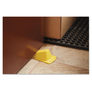 Master Caster® Giant Foot Doorstop, No-Slip Rubber Wedge, 3.5w x 6.75d x 2h, Safety Yellow (MAS00966)