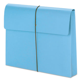 Smead™ Expanding Wallet w/ Elastic Cord, 2" Expansion, 1 Section, Letter Size, Blue, 10/Box (SMD77203)