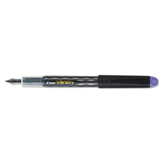 Pilot® Varsity Fountain Pen, Medium 1mm, Purple Ink, Gray Pattern Wrap Barrel (PIL90008)