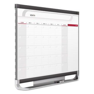 Quartet® Prestige 2 Magnetic Total Erase Monthly Calendar, 36 x 24, Graphite Color Frame (QRTCP32P2)