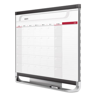 Quartet® Prestige 2 Magnetic Total Erase Monthly Calendar, 36 x 24, Graphite Color Frame (QRTCP32P2)