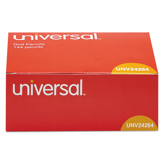 Universal® Golf and Pew Pencil, HB (#2), Black Lead, Yellow Barrel, 144/Box (UNV24264)
