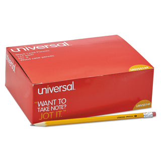 Universal® #2 Woodcase Pencil, HB (#2), Black Lead, Yellow Barrel, 144/Box (UNV55144)