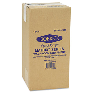 Bobrick Matrix Series Two-Roll Tissue Dispenser, 6 1/4w x 6 7/8d x 13 1/2h, Gray (B5288)
