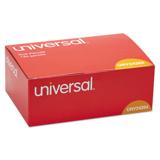 Universal® Golf and Pew Pencil, HB (#2), Black Lead, Yellow Barrel, 144/Box (UNV24264)