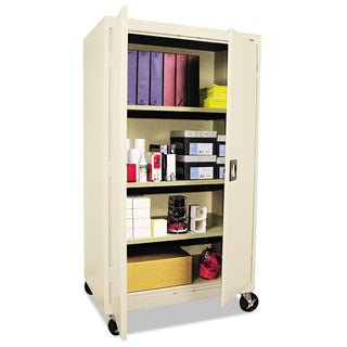Alera® Assembled Mobile Storage Cabinet, w/Adjustable Shelves 36w x 24d x 66h, Putty (ALE36680)