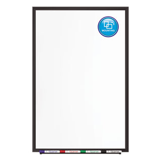 Quartet® Classic Porcelain Magnetic Whiteboard, 60 x 36, Black Aluminum Frame (QRT2545B)