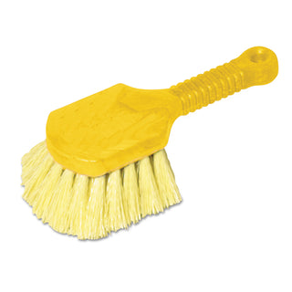 Rubbermaid® Commercial Long Handle Scrub, 8" Plastic Handle, Gray Handle w/Yellow Bristles (RCP9B29CT)