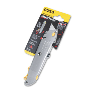 Stanley® Quick-Change Utility Knife w/Retractable Blade & Twine Cutter, Gray (BOS10499BX)