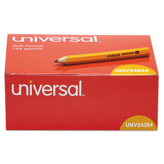 Universal® Golf and Pew Pencil, HB (#2), Black Lead, Yellow Barrel, 144/Box (UNV24264)
