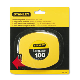 Stanley® Long Tape Measure, 1/8" Graduations, 100ft, Yellow (BOS34106)