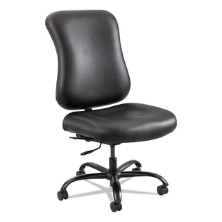 Safco® Optimus High Back Big and Tall Chair, Vinyl Upholstery, Supports up to 400 lbs., Black Seat/Black Back, Black Base (SAF3592BL)