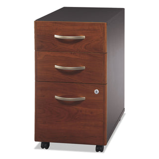 Bush® Series C Collection 3 Drawer Mobile Pedestal (Assembled), 15.75w x 20.25d x 27.88h, Hansen Cherry (BSHWC24453SU)