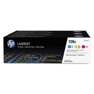 HP 128A (CF371A-M) 3-pack Cyan/Magenta/Yellow Original LaserJet Toner Cartridges (HEWCF371AM)