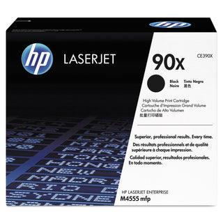 HP 90X, (CE390X) High Yield Black Original LaserJet Toner Cartridge (HEWCE390X)