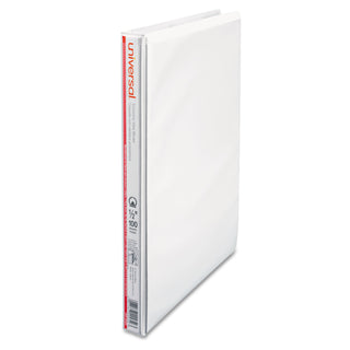 Universal® Economy Round Ring View Binder, 3 Rings, 0.5" Capacity, 11 x 8.5, White (UNV20952)