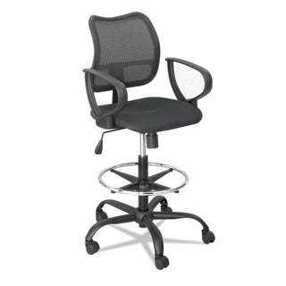 Safco® Vue Series Mesh Extended-Height Chair, 33" Seat Height, Supports up to 250 lbs., Black Seat/Black Back, Black Base (SAF3395BL)