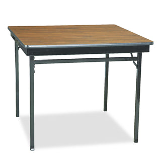 Barricks Special Size Folding Table, Square, 36w x 36d x 30h, Walnut/Black (BRKCL36WA)