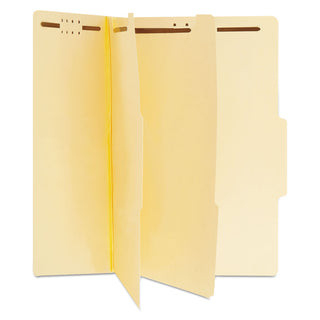 Universal® Six-Section Classification Folders, 2" Expansion, 2 Dividers, 6 Fasteners, Letter Size, Manila Exterior, 15/Box (UNV10300)