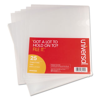 Universal® Project Folders, Letter Size, Clear, 25/Pack (UNV81525)
