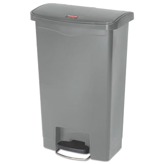 Rubbermaid® Commercial Slim Jim Streamline Resin Step-On Container, Front Step Style, 13 gal, Polyethylene, Gray (RCP1883602)
