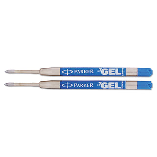 Parker® Refill for Parker Retractable Gel Ink Roller Ball Pens, Medium Point, Blue Ink, 2/Pack (PAR1950364)