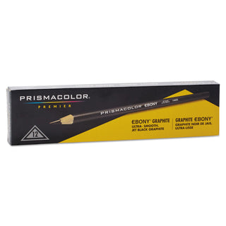Prismacolor® EBONY Sketching Pencil, 4 mm, 2B (#1), Jet Black Lead, Black Matte Barrel, Dozen (SAN14420)