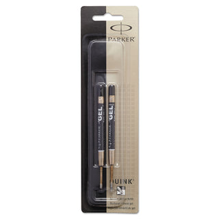 Parker® Refill for Parker Retractable Gel Ink Roller Ball Pens, Medium Point, Black Ink, 2/Pack (PAR1950362)