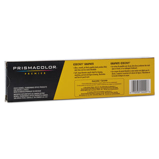 Prismacolor® EBONY Sketching Pencil, 4 mm, 2B (#1), Jet Black Lead, Black Matte Barrel, Dozen (SAN14420)