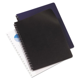 GBC® Leather Look Presentation Covers for Binding Systems, 11.25 x 8.75, Navy, 100 Sets/Box (GBC2000711)