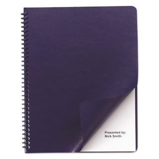 GBC® Leather Look Presentation Covers for Binding Systems, 11.25 x 8.75, Navy, 100 Sets/Box (GBC2000711)