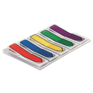 Post-it® Arrow 1/2" Page Flags, Blue/Green/Purple/Red/Yellow, 20/Color, 100/Pack (MMM684ARR1)